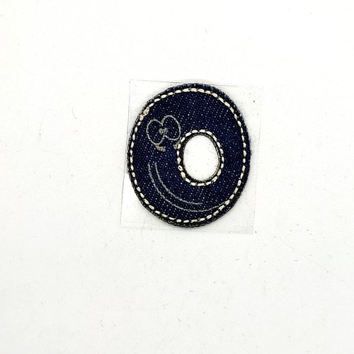 Lettre alphabétique o - thermocollant - bleu foncé