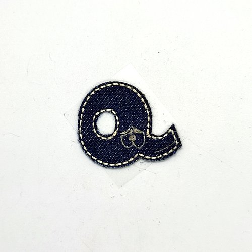 Lettre alphabétique q - thermocollant - bleu foncé