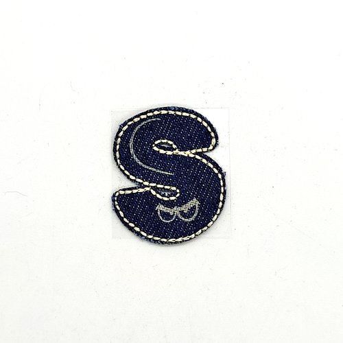 Lettre alphabétique s - thermocollant - bleu foncé