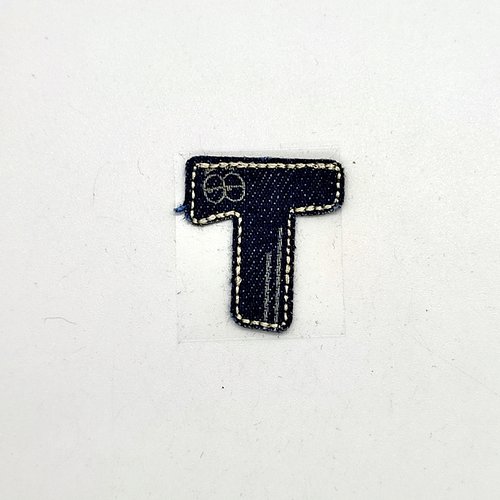 Lettre alphabétique t - thermocollant - bleu foncé
