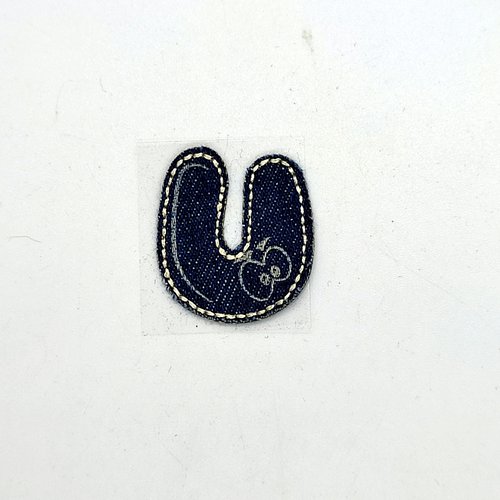 Lettre alphabétique u - thermocollant - bleu foncé