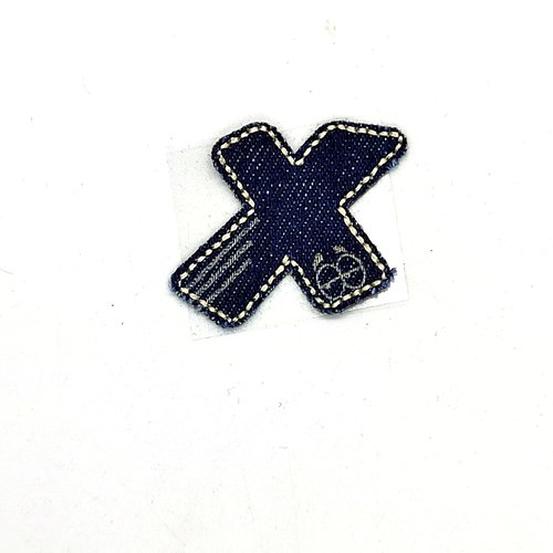 Lettre alphabétique x - thermocollant - bleu foncé