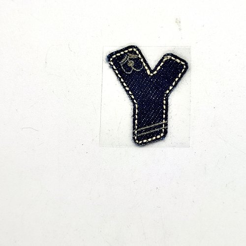 Lettre alphabétique y - thermocollant - bleu foncé