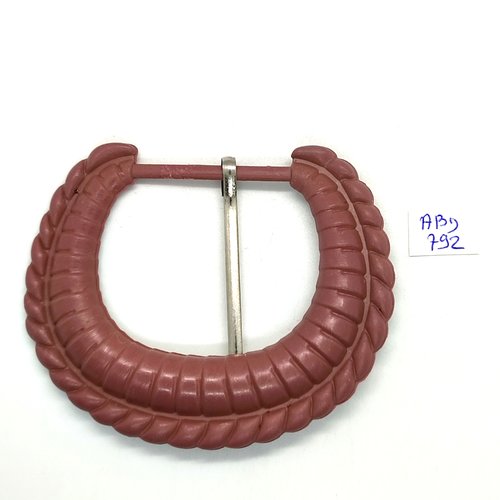 1 boucle de ceinture en résine marron - 71x87mm - abd792