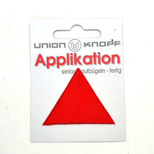 1 thermocollant / écusson à coudre rouge - triangle - 4,5cm