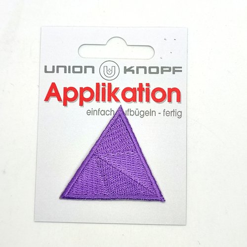 1 thermocollant / écusson à coudre lilas - triangle - 4,5cm