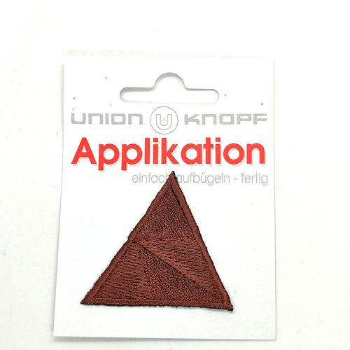 1 thermocollant / écusson à coudre marron - triangle - 4,5cm