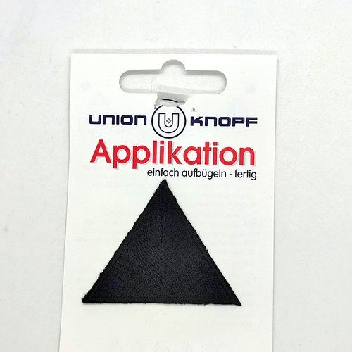 1 thermocollant / écusson à coudre noir - triangle - 4,5cm
