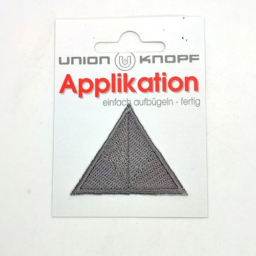 1 thermocollant / écusson à coudre gris - triangle - 4,5cm