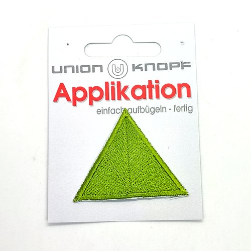 1 thermocollant / écusson à coudre vert - triangle - 4,5cm