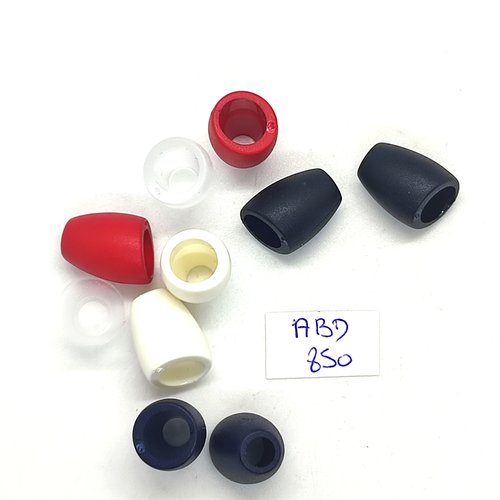 10 embouts en résine pour cordon multicolore - 12mm - abd850