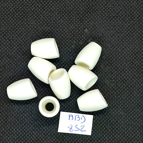 8 embouts en résine pour cordon blanc - 12mm - abd852