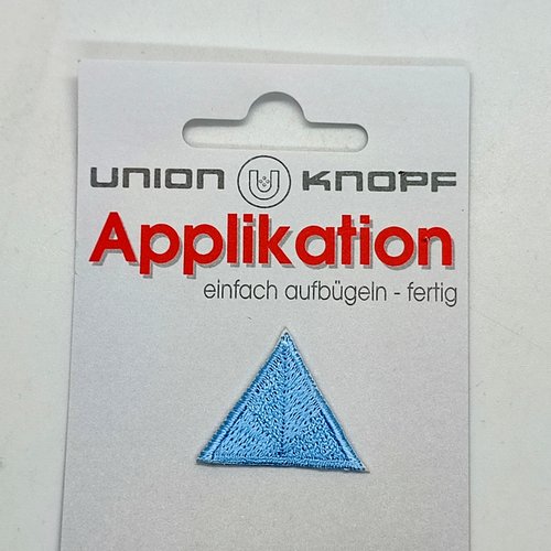 1 thermocollant / écusson à coudre bleu clair - triangle - 3cm