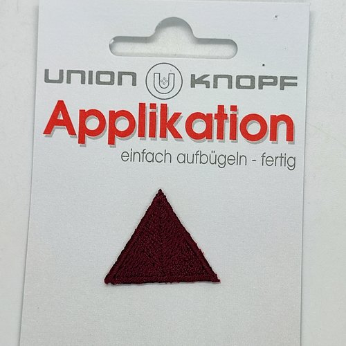 1 thermocollant / écusson à coudre bordeaux - triangle - 3cm