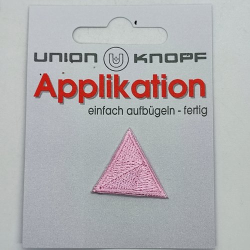 1 thermocollant / écusson à coudre rose - triangle - 3cm