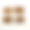 4 boutons en bois marron - 32x34mm - abd815