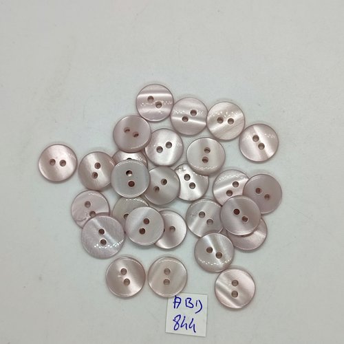 27 boutons en résine rose très pale - 13mm - abd844