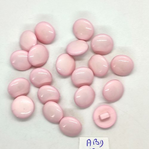 21 boutons en résine rose - 13mm - abd834
