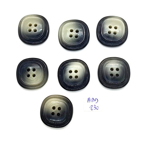 7 boutons en résine gris dégradé - 27mm - abd830