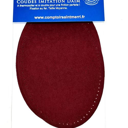 Lot 2 coudes imitation daim - a coudre ou thermocoller - bordeaux
