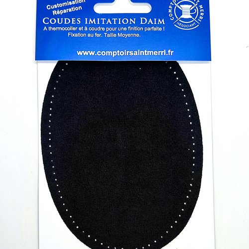 Lot 2 coudes imitation daim - a coudre ou thermocoller - noir