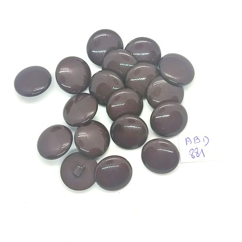 18 boutons en résine marron - 18mm - abd881