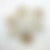 5 boutons en résine beige - 27mm et 17mm - abd911
