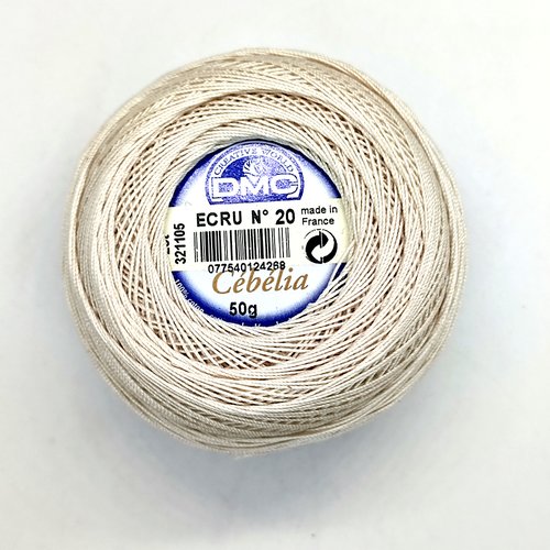 Fil coton pour crochet - cordonnet spécial - écru n°20 - dmc