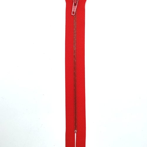 1 fermeture éclair rouge - 15cm - maille métal