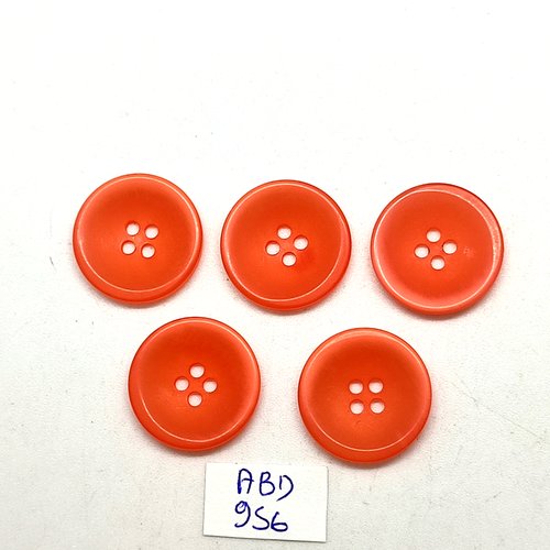 5 boutons en résine rose - 20mm - abd956