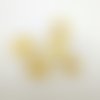 5 boutons en résine jaune et doré - 23mm et 18mm - abd962