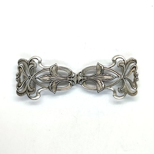 1 boucle de ceinture en métal argenté - 95mm