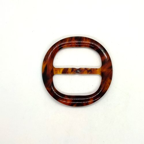 1 boucle de ceinture coulissante en résine marron - 58mm