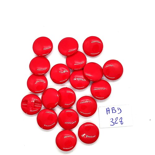 19 boutons en résine rouge - 12mm - abd928