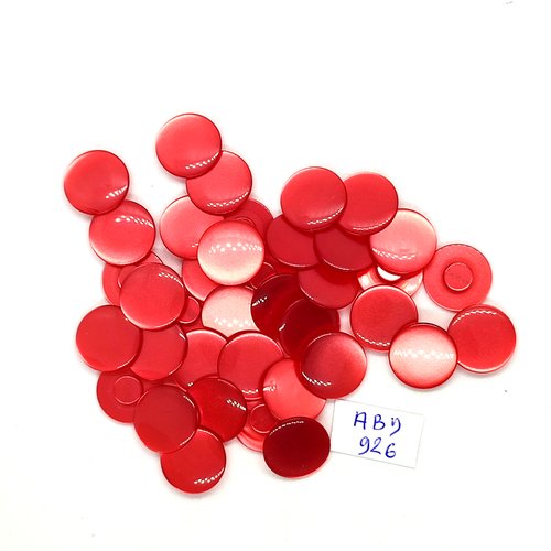 38 boutons en résine rouge - 14mm - abd926