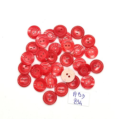 31 boutons en résine rouge et rose - 11mm - abd894