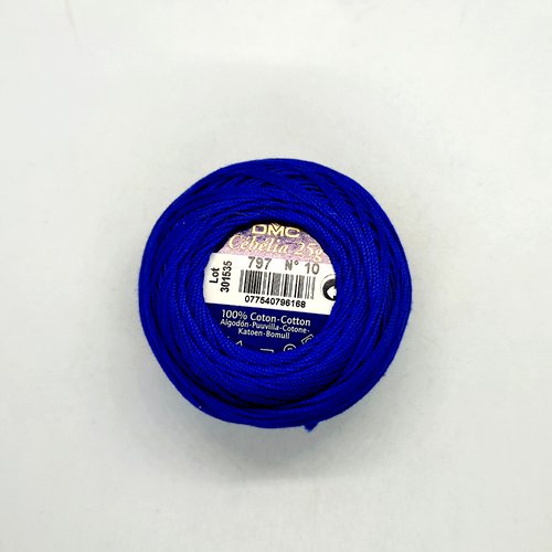 Fil coton - cébélia 25gr - bleu n°10 - dmc