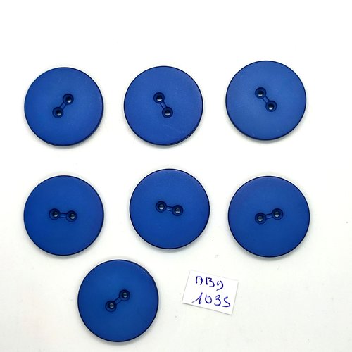6 boutons en résine bleu - 28mm - abd1035