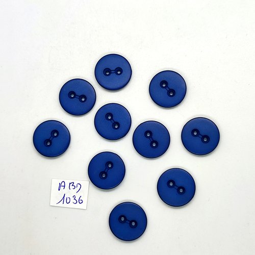 10 boutons en résine bleu - 18mm - abd1036
