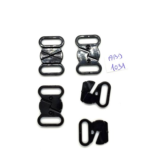 4 attaches en résine noir - 19x30mm - abd1031