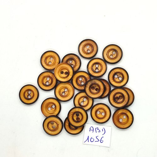22 boutons en bois marron - 14mm - abd1056