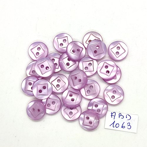 24 boutons en résine mauve / lilas - 12mm - abd1063
