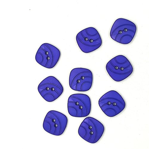 10 boutons en résine violet / bleu - 16x16mm