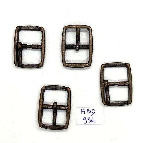 4 boucles de ceinture en métal  bronze - 21x29mm - abd934