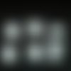 5 attaches en résine blanc - fermé 24x32mm - abd1026