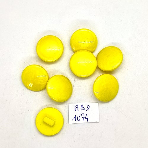 8 boutons en résine jaune - 17mm - abd1074