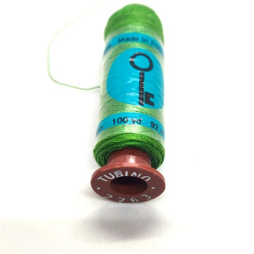Fil pour tissu léger - dmc - vert 2763 - tubino 100m - sachet 4