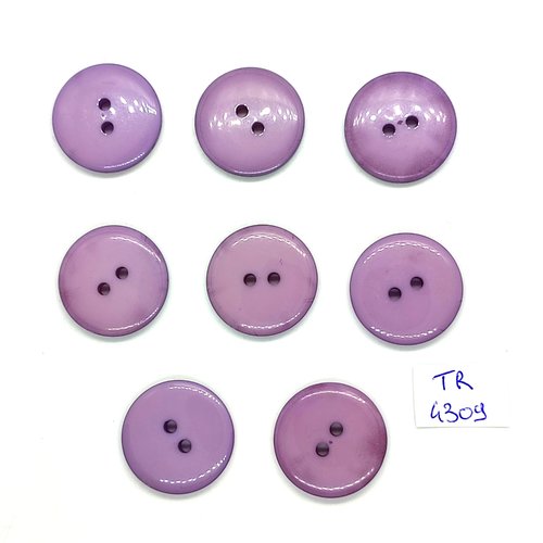 8 boutons en résine lilas - 23mm - tr4309
