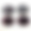4 boutons en résine violet pailleté - 44mm - abd1096