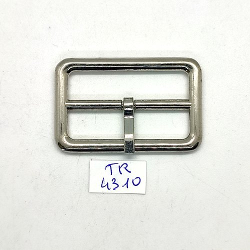 1 boucle de ceinture en métal argenté - 32x49mm - tr4310